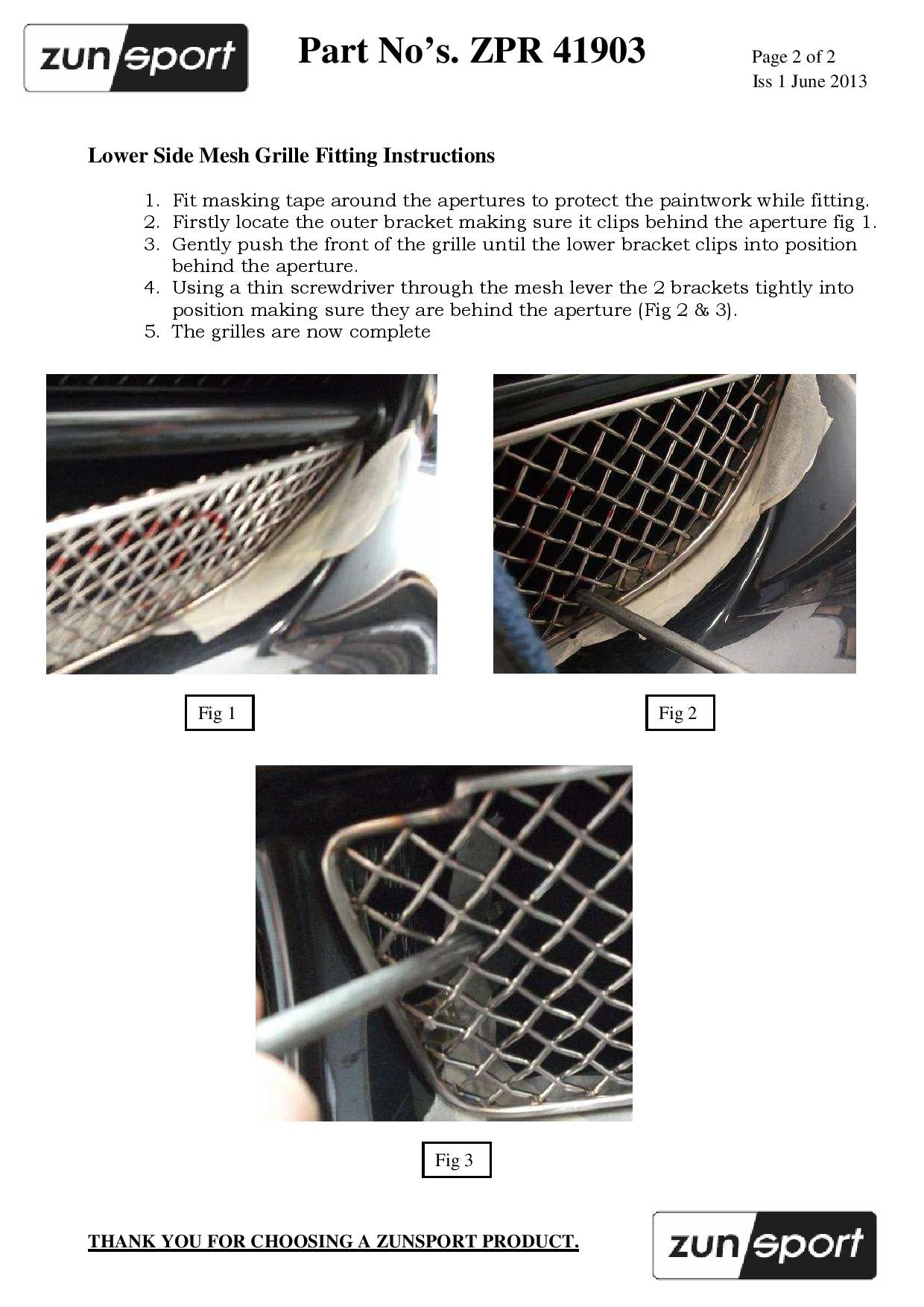 Zunsport Porsche 996 Carrera GT3 - Outer Grille Set
