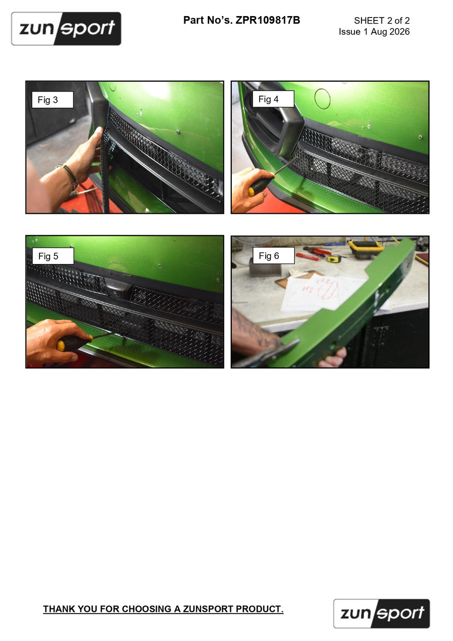 Zunsport Porsche Panamera 971 GTS PDK with ACC and Front Driving Camera Centre Grille Set