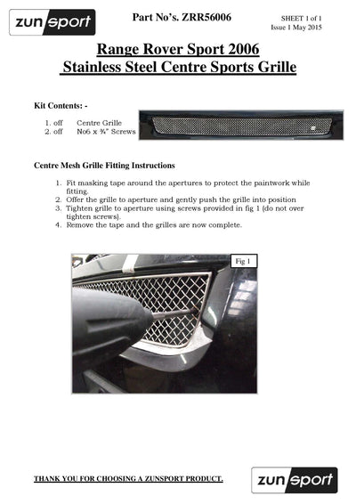 Zunsport Range Rover Sport - Front Grille Set