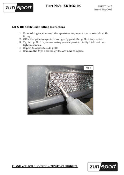 Zunsport Range Rover Sport - Front Grille Set