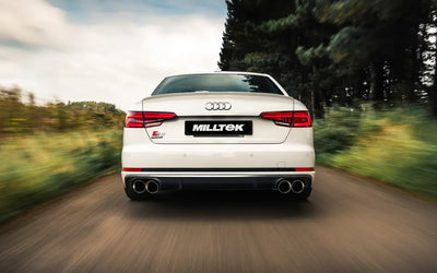 Audi S4 B9 Non sport Diff models - Resonated Cat-Back with Quad Polished Trims