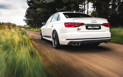 Audi S4 B9 Sport Diff without Brace Bars - Resonated Cat Back with Polished Trims