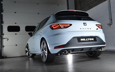 Seat Leon Cupra 280/290 (Non GPF Models) - Resonated (Quieter) Cat-Back Exhaust System with Front Silencer Delete & Quad Polished Round Tips