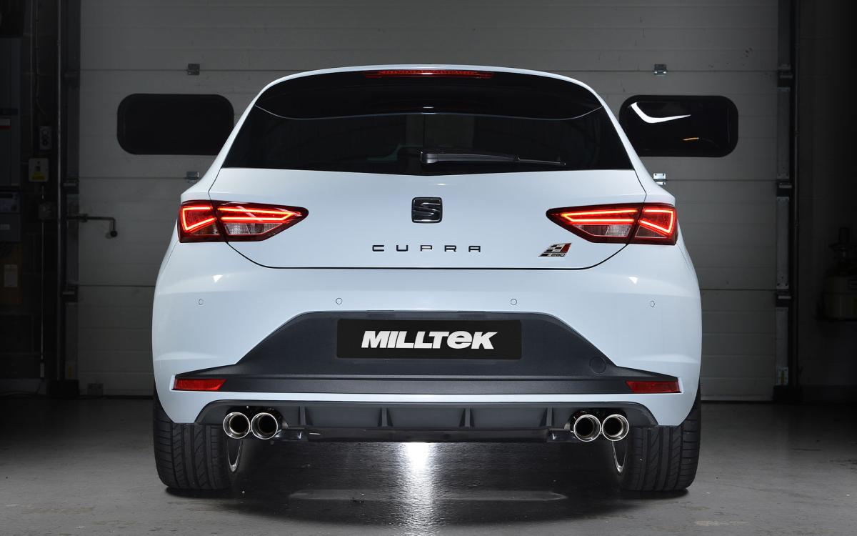 Seat Leon Cupra 280/290 (Non GPF Models) - Resonated (Quieter) Cat-Back Exhaust System with Front Silencer Delete & Quad Polished Round Tips