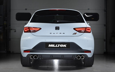 Seat Leon Cupra 280/290 (Non GPF Models) - Resonated (Quieter) Cat-Back Exhaust System with Front Silencer Delete & Quad Polished Round Tips