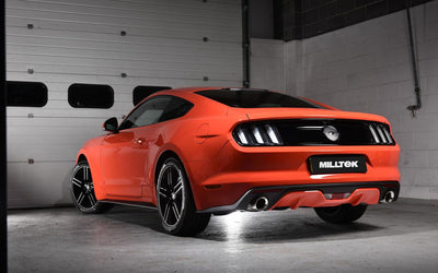 Ford Mustang 2.3 (S550 Fastback) - Resonated (Quieter) Cat-Back Exhaust System with GT-100 Polished Trims