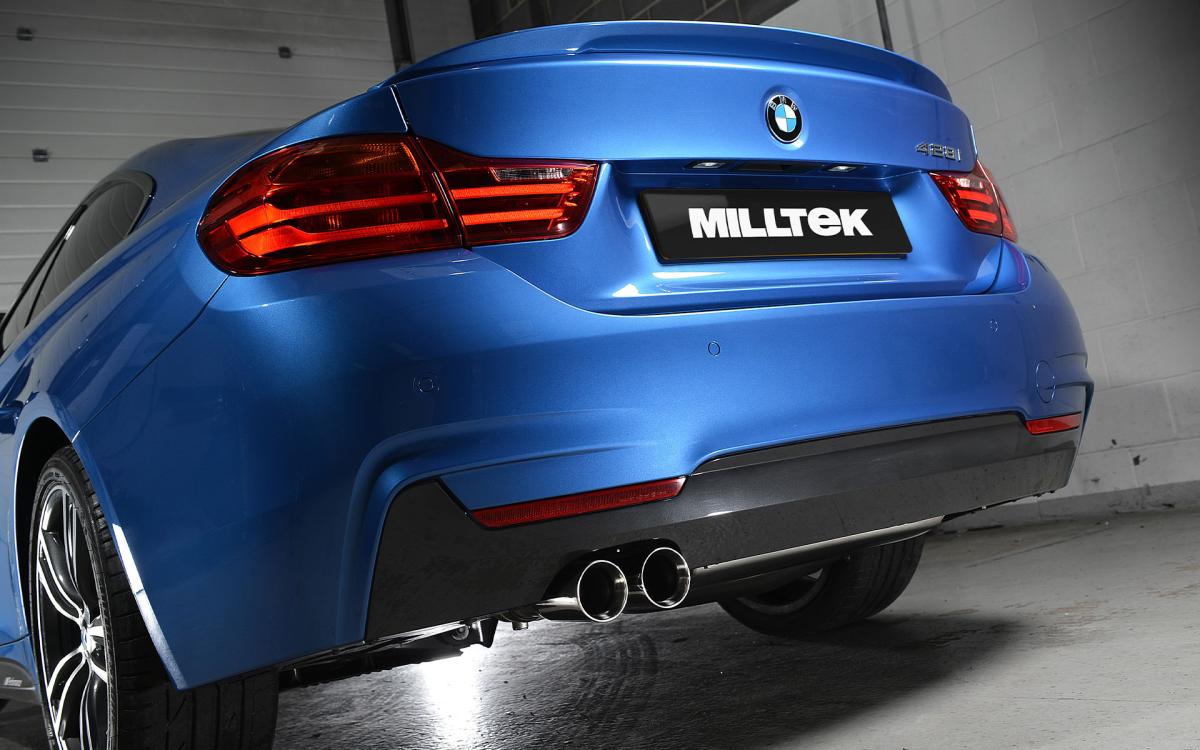 BMW 4 Series F32 428i Manual - Resonated (Quieter) Cat-Back Exhaust System with Polished Trims
