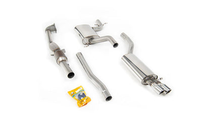 Jetta Mk5 GLI 2.0T FSI - Resonated (Quieter) Turbo-Back Exhaust System with Hi-Flow Sports Catalyst & Twin JET Trims