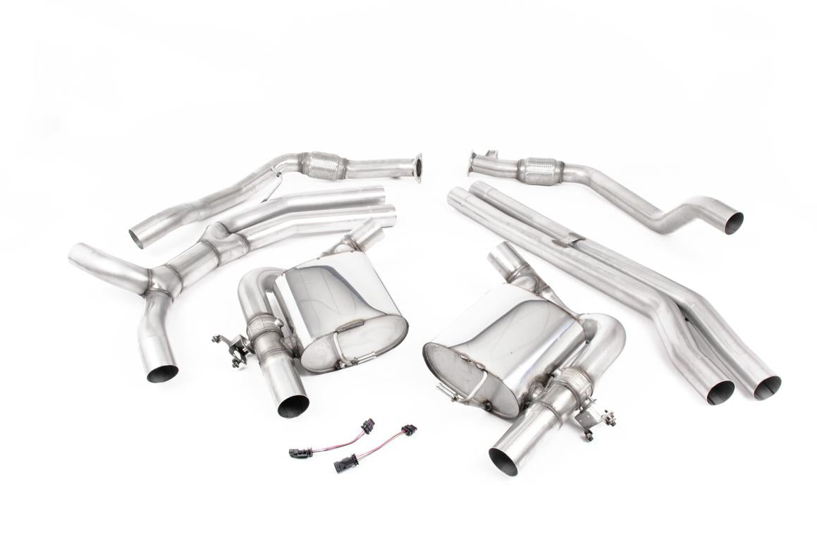 Audi RS5 B9.5 Non GPF Models - Non-Resonated (Race - Louder) Cat Back Exhaust System with Titanium Oval Trims
