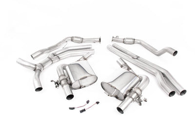 Audi RS5 B9.5 Non GPF Models - Non-Resonated (Race - Louder) Cat Back Exhaust System with Titanium Oval Trims