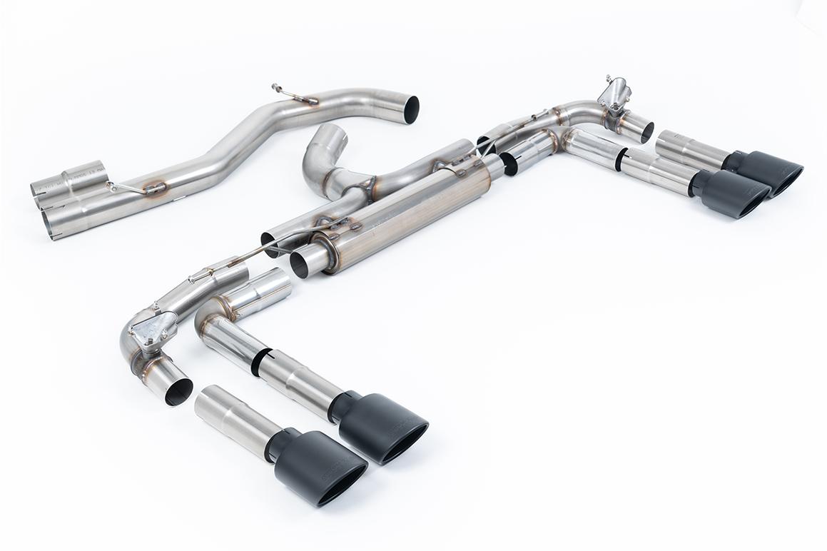 Audi S3 8Y - Non-Resonated Race (Loudest) Cat Back Exhaust System with Cerakote Black Oval Tips