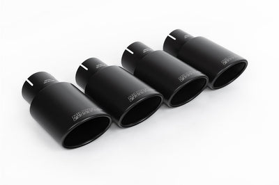 Audi S4 B9 Sport Diff without Brace Bars - Resonated Cat Back with Oval Cerakote Black Trims