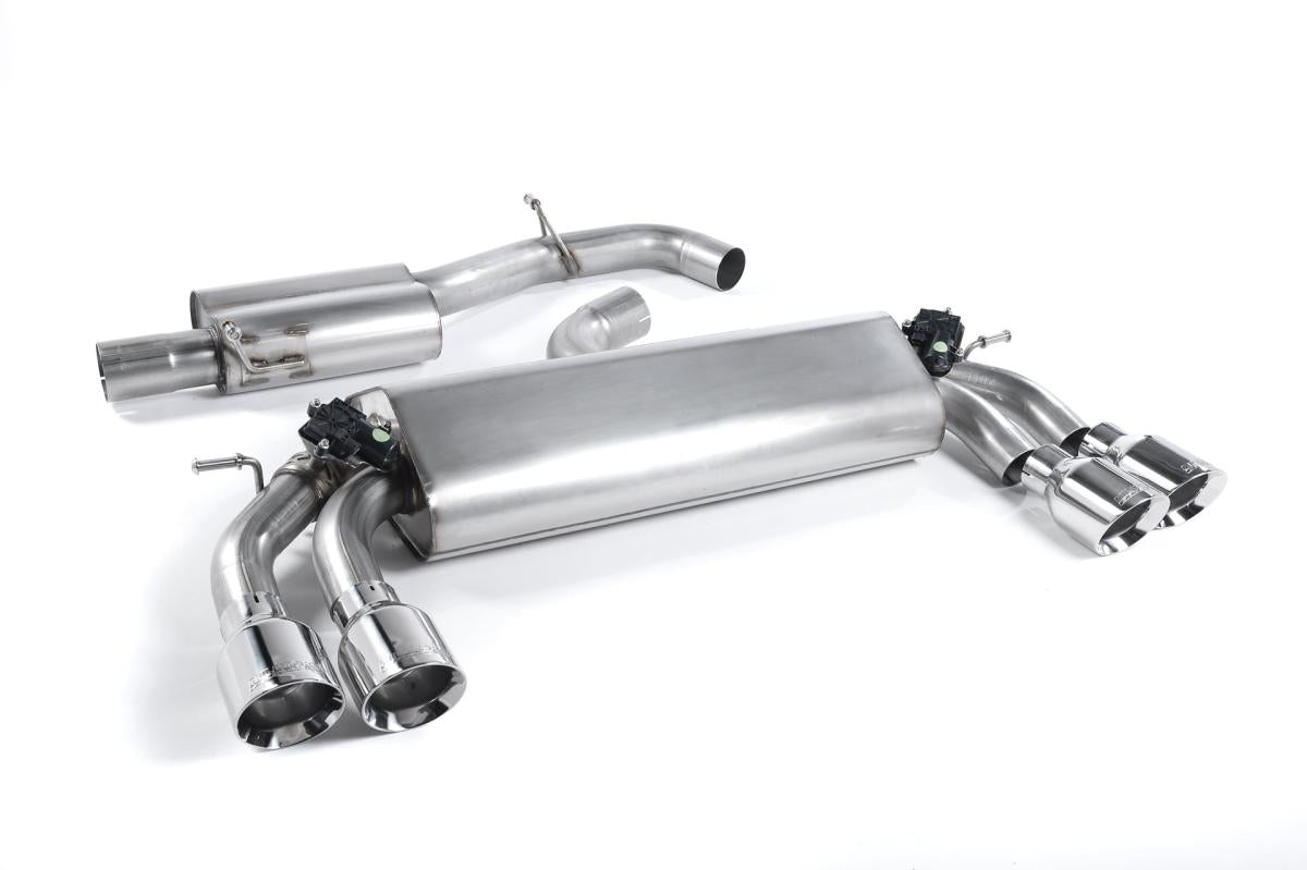 Audi S3 8V/8V.2 - Resonated (Quieter) Cat-Back Exhaust System with Quad Round Polished Trims