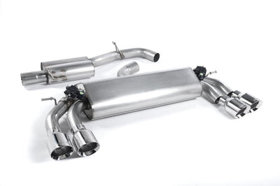 Audi S3 8V/8V.2 - Resonated (Quieter) Cat-Back Exhaust System with Quad Round Polished Trims