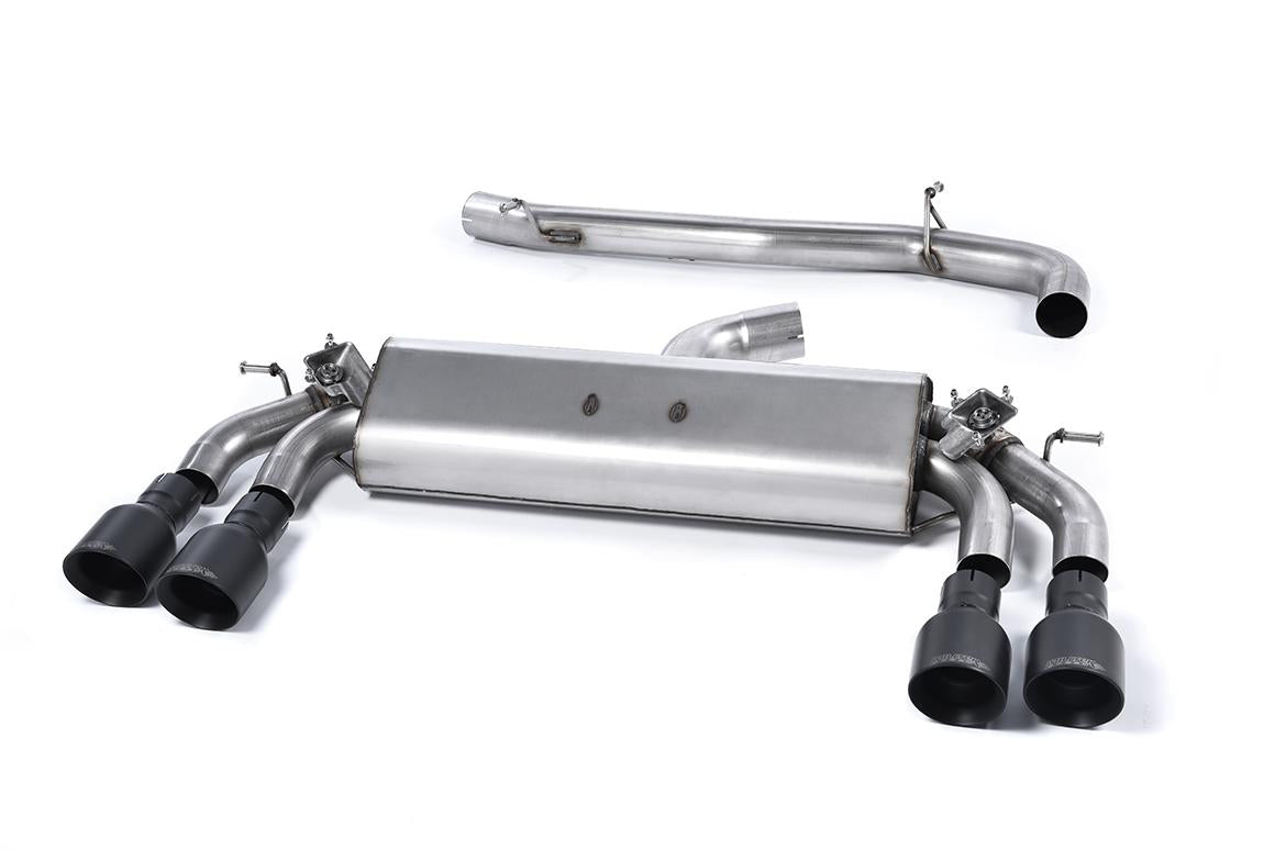 Audi S3 8V.2 Sportback - Non-Resonated (Louder) Cat-Back Exhaust System with Quad Round Cerakote Black Trims