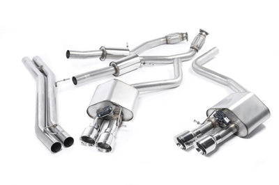Audi S8 D4 Quattro - Resonated (Quieter) Cat-Back Exhaust System with Polished Trims