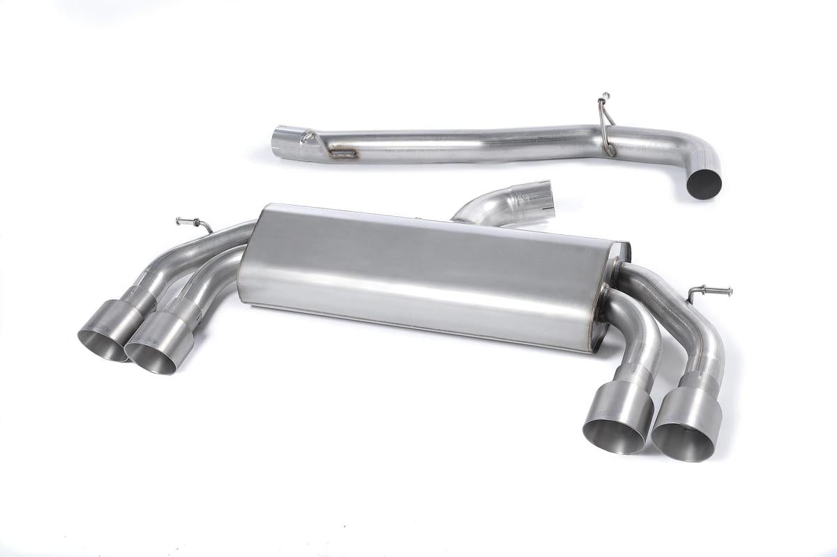 Audi S3 8V/8V.2 - Non-Valved & Non-Resonated (Louder) Cat-Back Race Exhaust System with Quad Round Titanium Trims
