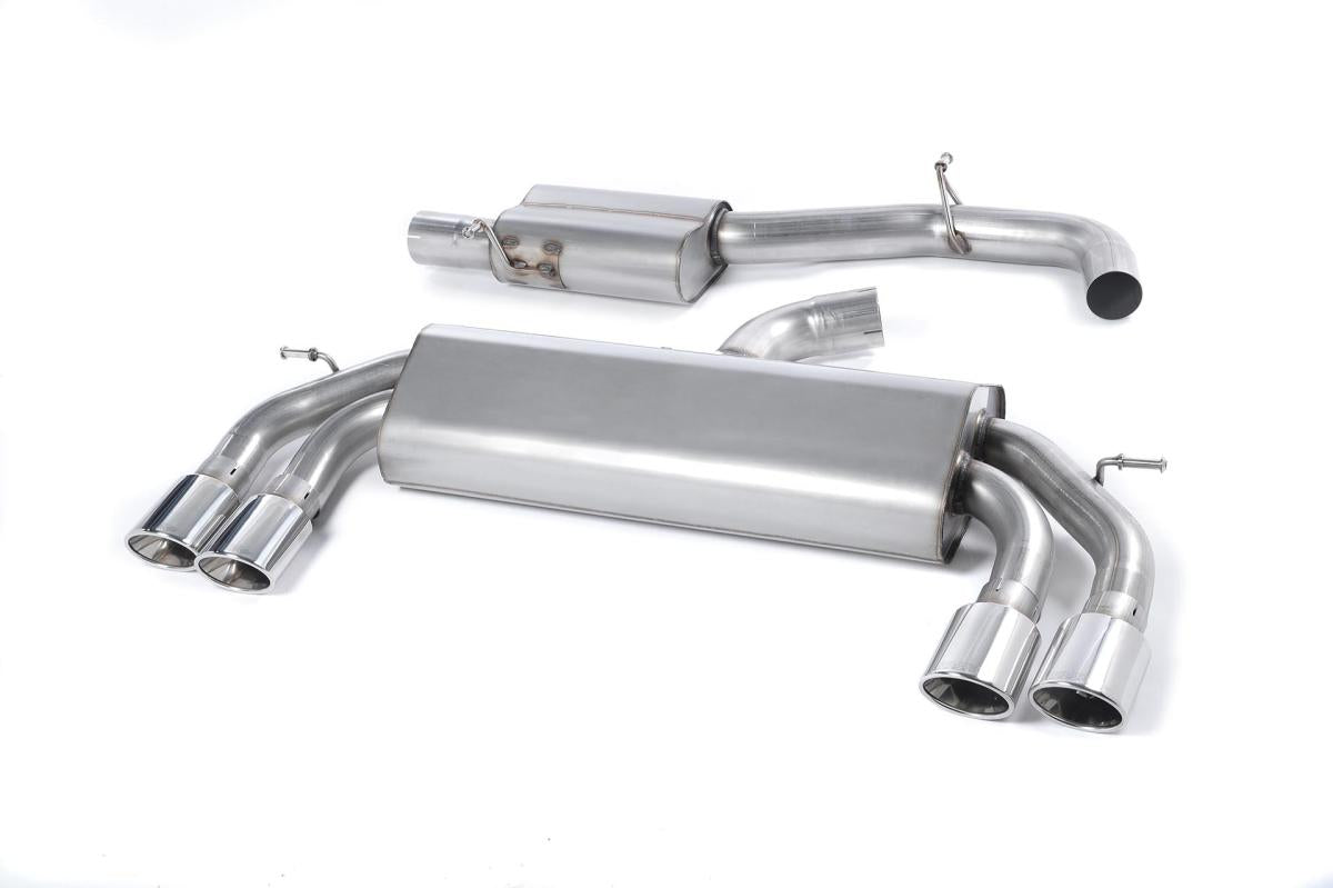 Audi S3 8V/8V.2 - Non-Valved & Resonated (Quieter) Cat-Back Race Exhaust System with Quad Oval Polished Trims