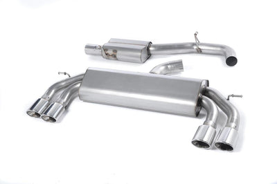 Audi S3 8V/8V.2 - Non-Valved & Resonated (Quieter) Cat-Back Race Exhaust System with Quad Oval Polished Trims