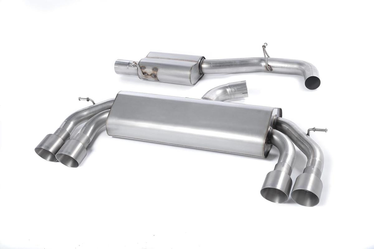 Audi S3 8V/8V.2 - Non-Valved & Resonated (Quieter) Cat-Back Race Exhaust System with Quad Round Titanium Trims