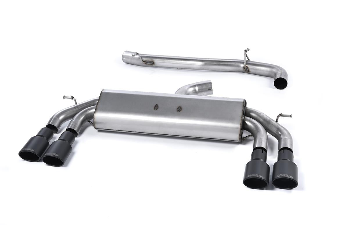 Audi S3 8V/8V.2 Sportback Non GPF - Non-Valved & Non-Resonated (Louder) Cat-Back Race Exhaust System with Quad Oval Cerakote Black Trims