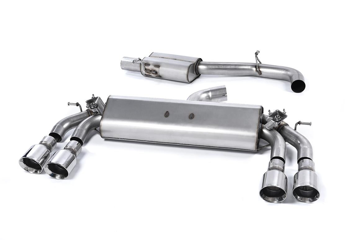 Audi S3 8V/8V.2 Sportback Non GPF - Non-Valved & Resonated (Quieter) Cat-Back Race Exhaust System with Quad Round Polished Trims