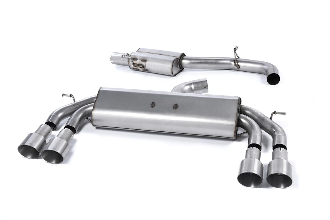 Audi S3 8V/8V.2 Sportback Non GPF - Non-Valved & Resonated (Quieter) Cat-Back Race Exhaust System with Quad Round Titanium Trims