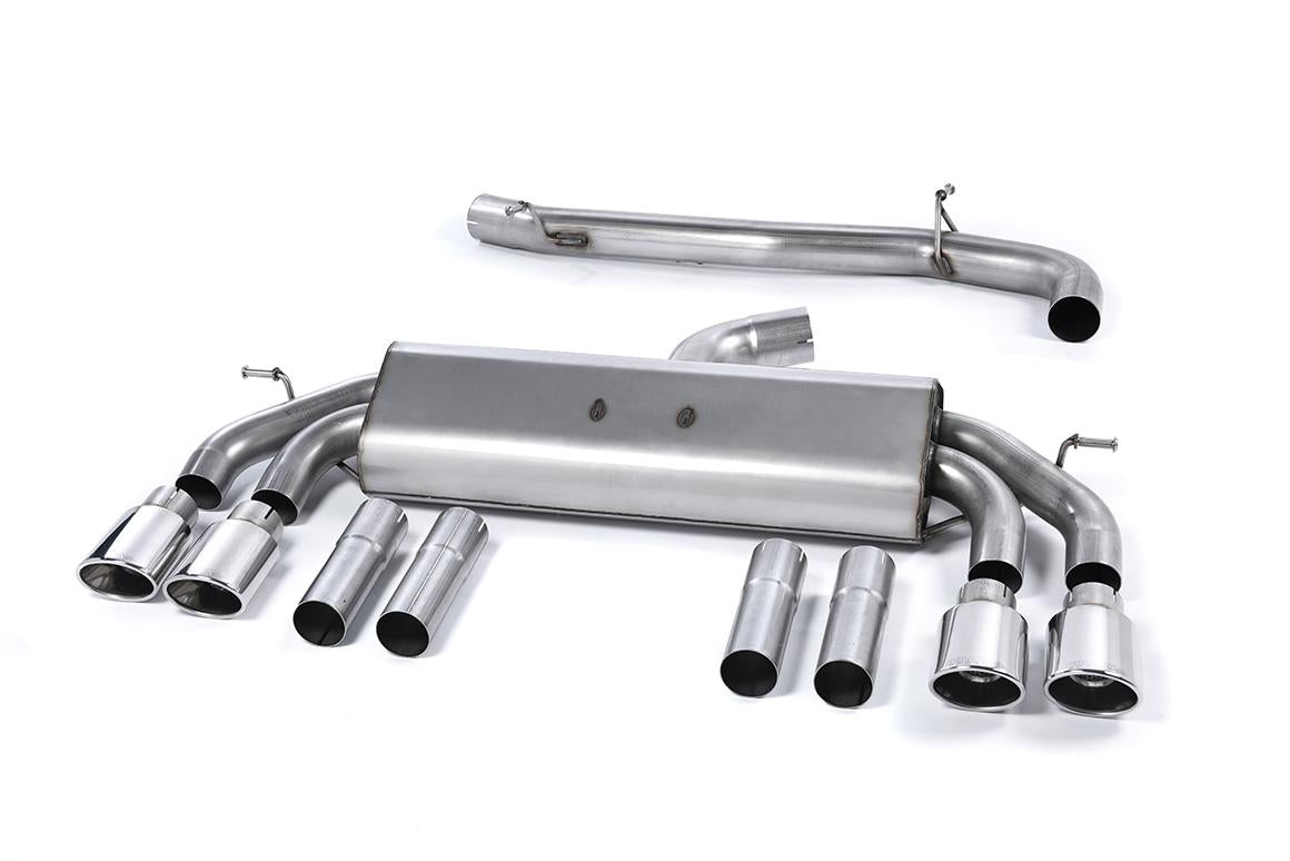 Audi S3 8V/V.2 - Non-Valved & Non-Resonated (Louder) Cat-Back Race Exhaust System with Quad Oval Polished Trims