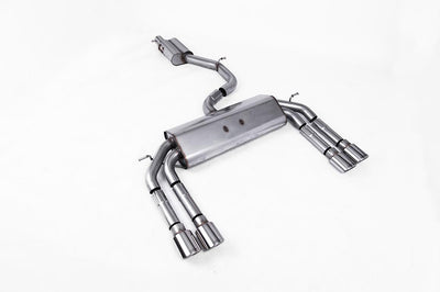 Audi S3 8V/V.2 - Non-Valved & Resonated (Quieter) Cat-Back Race Exhaust System with Quad Oval Polished Trims