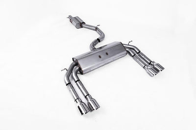 Audi S3 8V/V.2 - Non-Valved & Resonated (Quieter) Cat-Back Race Exhaust System with Quad Round Polished Trims