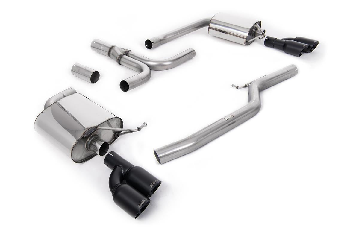 Audi A5 3.0 TDI - Cat-Back Exhaust System with Quad Outlet GT-80 Cerakote Black Trims