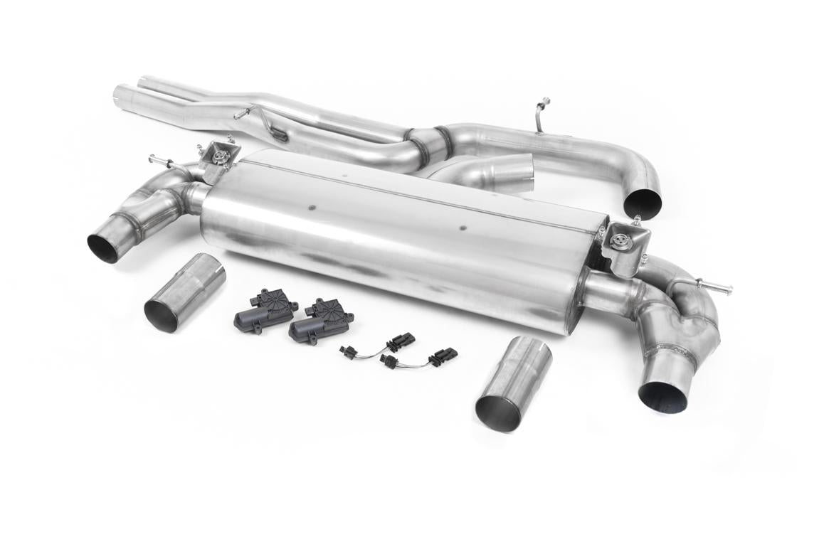 Audi RS3 8V - Non-Resonated (Louder) Cat-Back Exhaust System with Cerakote Black Oval Trims