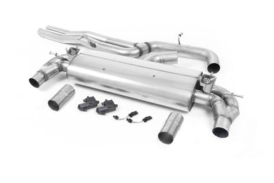 Audi RS3 8V - Non-Resonated (Louder) Cat-Back Exhaust System with Cerakote Black Oval Trims