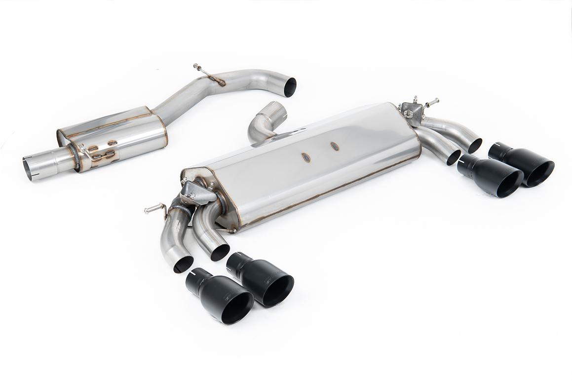 Audi S3 8V.2 Sportback - Resonated (Quieter) GPF/OPF-Back Exhaust System with Quad Round Cerakote Black Trims