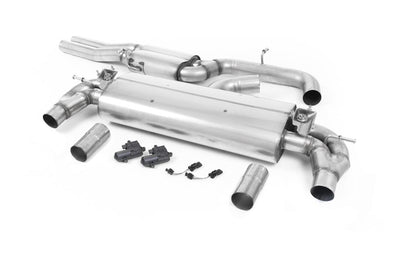 Audi RS3 8V - Resonated (Quieter) Cat-Back Exhaust System with Burnt Titanium Oval Trims