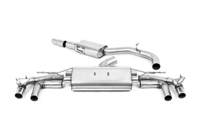 Audi S3 8Y Sportback GPF models - 80mm Resonated Cat-Back Exhaust System with Polished Ovals Trims - EC Approved