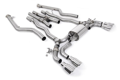 BMW M5 F90 LCI (GPF Equipped) - Cat Back Exhaust System with Polished GT-100 Trims