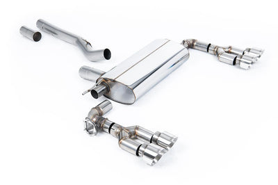 BMW F40 M135i - Maxton x Milltek - OPF/GPF Back System with Quad GT-100 Polished Trims - Fits Maxton Diffuser Only