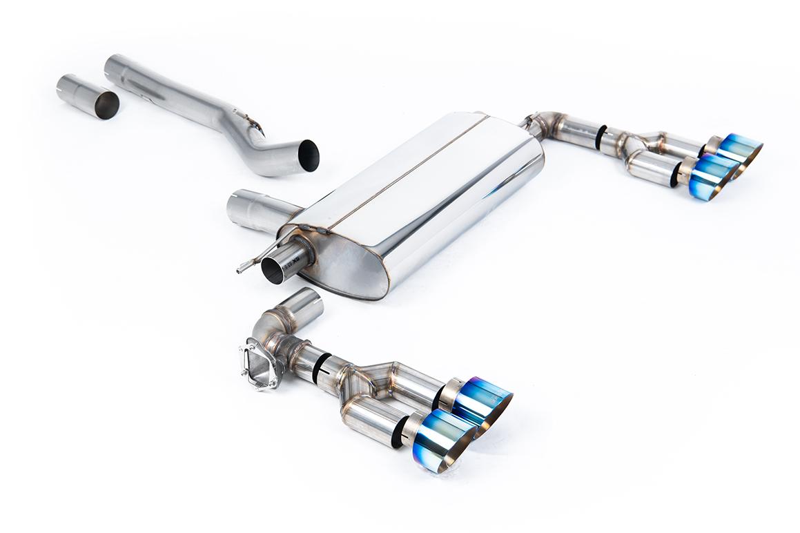 BMW F40 M135i - Maxton x Milltek - OPF/GPF Back System with Quad GT-100 Burnt Titanium Trims
