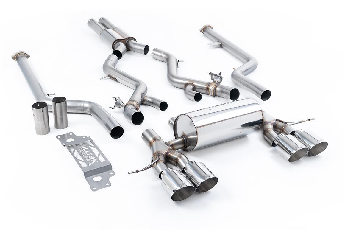 BMW G87 M2 - Cat-Back Resonated, Including Resonated 3" GPF Bypass - with GT-115 Polished Trims
