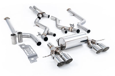BMW G87 M2 - Cat-Back Resonated, Including Resonated 3" GPF Bypass - with GT-115 Polished Trims