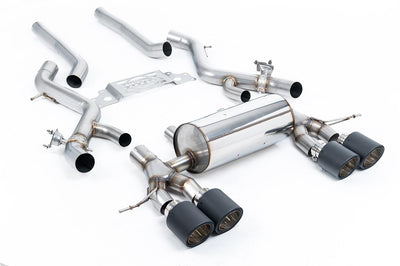 BMW G87 M2 - Non-Resonated Secondary Cat Back System with JET-115 Carbon Trims