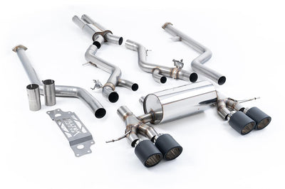BMW G87 M2 - Resonated Cat-Back with JET-115 Carbon Trims (Removes Secondary Cats)