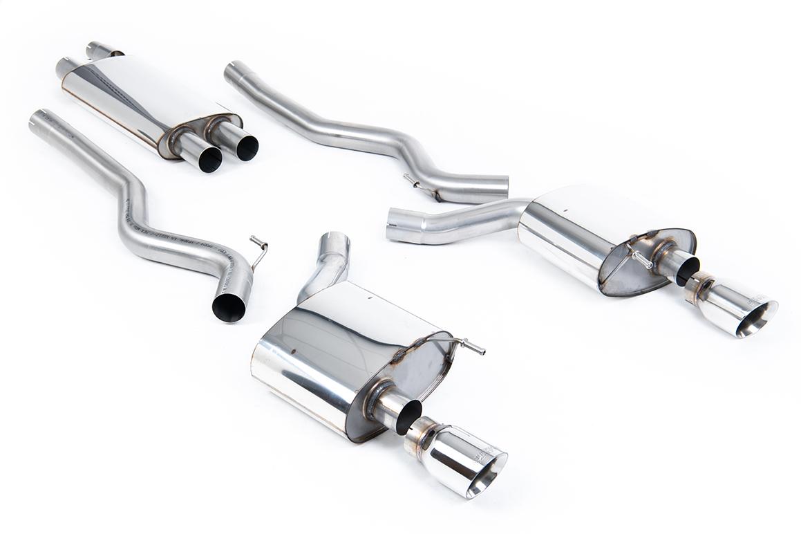 Ford Mustang 2.3 (S550 Fastback) - Resonated (Quieter) Cat-Back Exhaust System with GT-100 Polished Trims