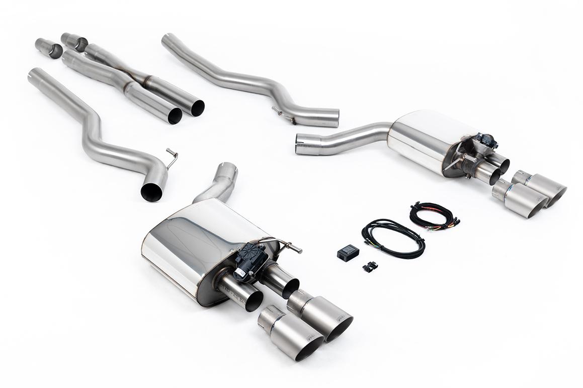 Ford Mustang 5.0 V8 GT (Fastback) - Valved Cat-Back Exhaust System with Quad Titanium GT-90 Trims