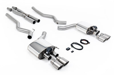 Ford Mustang 5.0 V8 GT (Fastback) - Valved Cat-Back Exhaust System with Quad Titanium GT-90 Trims