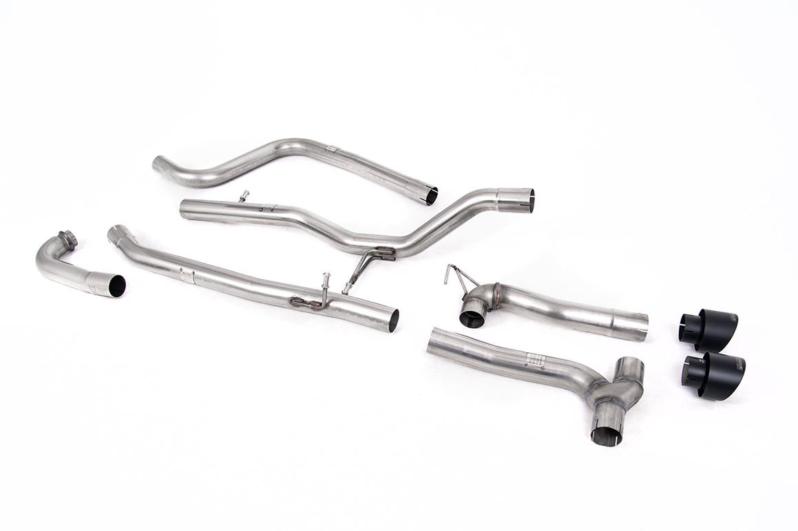 Ford Fiesta MK8 1.0T ST Line (Non GPF Models) Dual Outlets - Non-Resonated (Louder) Dual Outlet Exhaust System with Cerakote Black GT-100 Trims (Includes Maxton Diffuser)