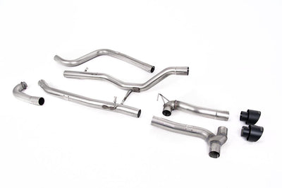 Ford Fiesta MK8 1.0T ST Line (Non GPF Models) Dual Outlets - Non-Resonated (Louder) Dual Outlet Exhaust System with Cerakote Black GT-100 Trims (Includes Maxton Diffuser)