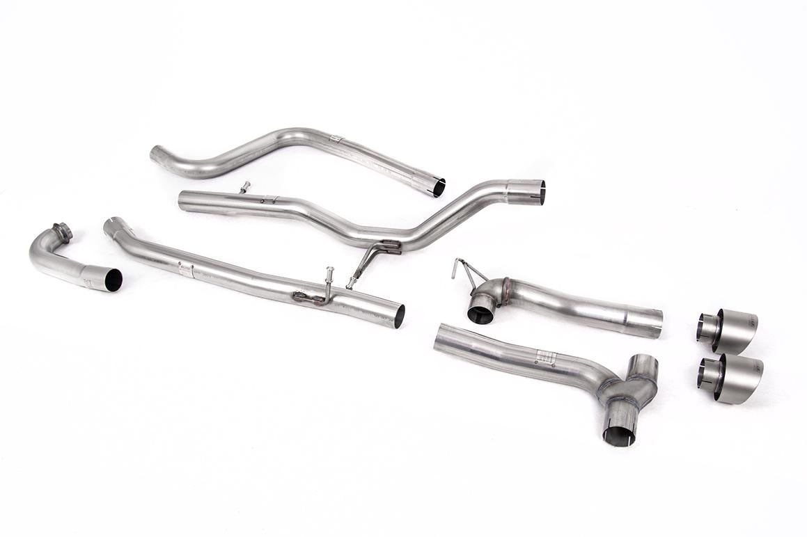 Ford Fiesta MK8 1.0T ST Line (Non GPF Models) Dual Outlets - Non Resonated (Louder) Dual Outlet Exhaust System with Brushed Titanium GT-100 Trims (Requires Maxton Diffuser)