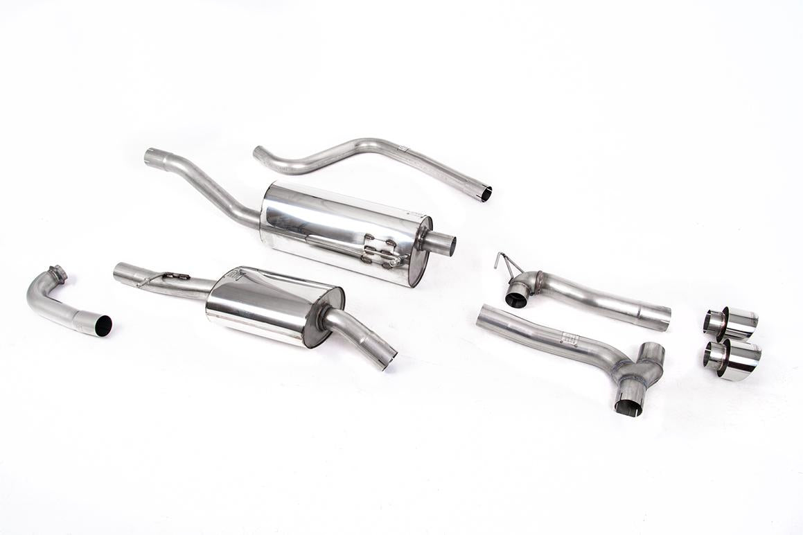 Ford Fiesta MK8 1.0T ST Line (Non GPF Models) Dual Outlets - Resonated (Quieter) Dual Outlet Exhaust System with Polished GT-100 Trims (Requires Maxton Diffuser)
